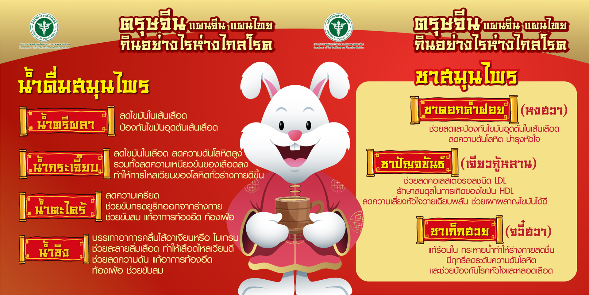 กรมการแพทย์แผนไทยฯ เผย 2 ศาตร์ ไทย – จีน กินอย่างไร เพื่อห่างไกลโรค ช่วงเทศกาลตรุษจีน