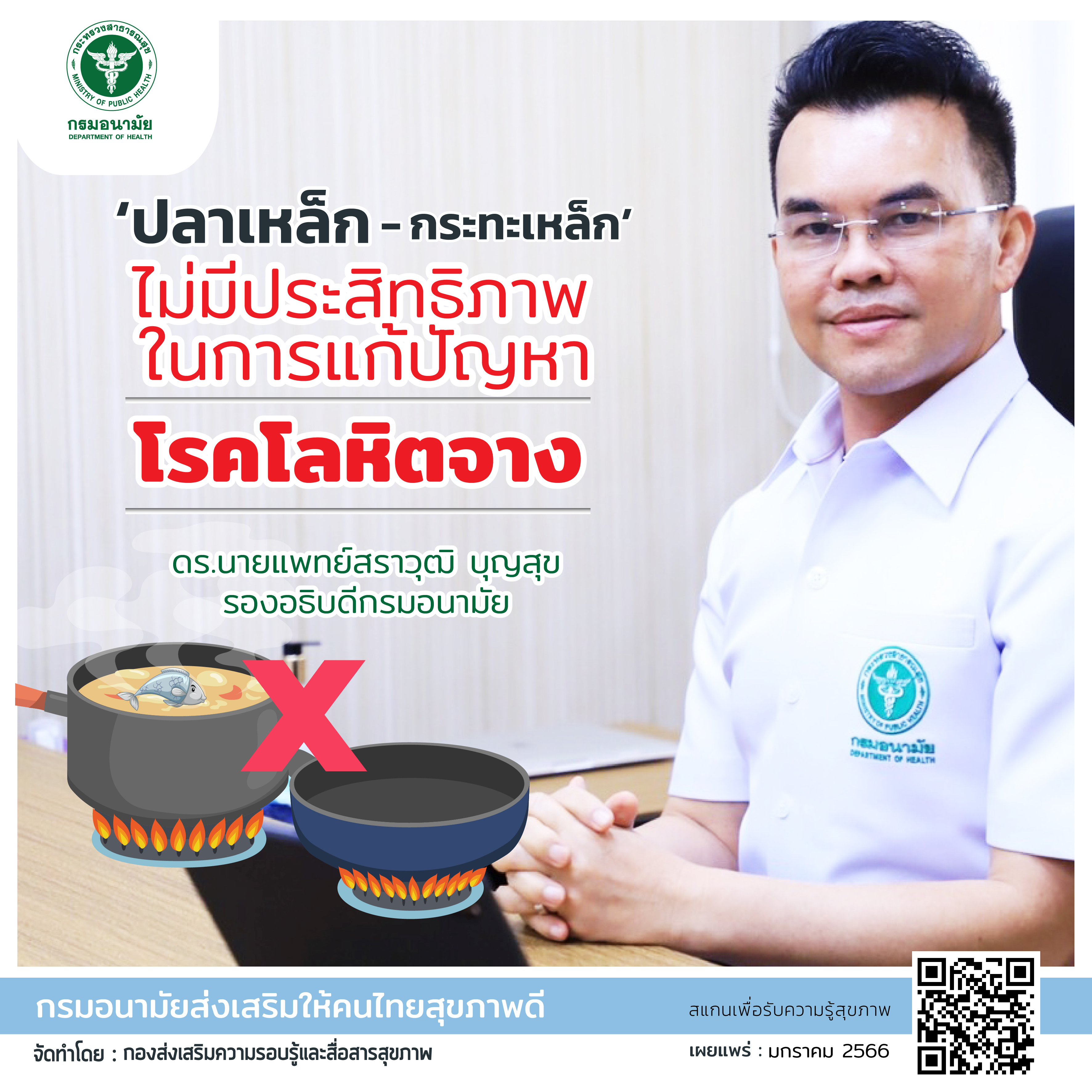 กรมอนามัย เตือนอย่าหลงเชื่อ ‘ปลาเหล็ก-กระทะเหล็ก’ ชี้อาหารที่มีธาตุเหล็กดีที่สุด
